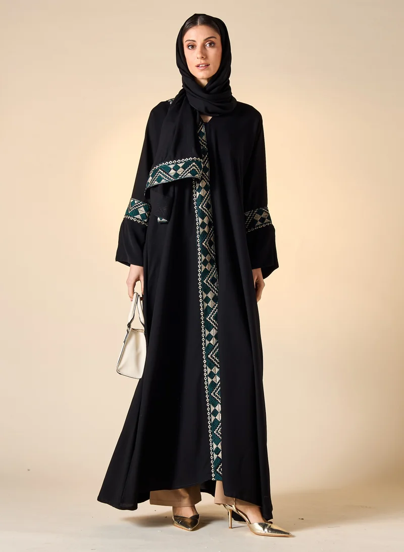 Hadiyath Al Madinah HM - Embroidered Abaya with Hijab