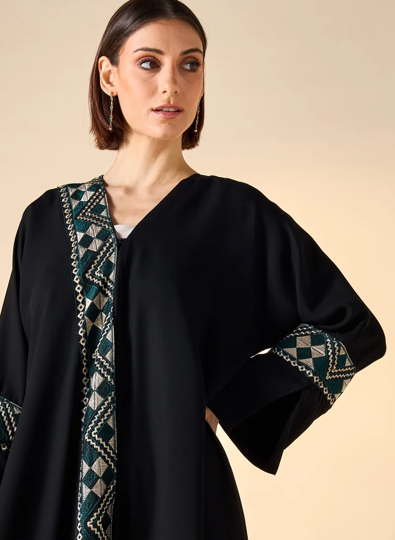 Hadiyath Al Madinah HM - Embroidered Abaya with Hijab