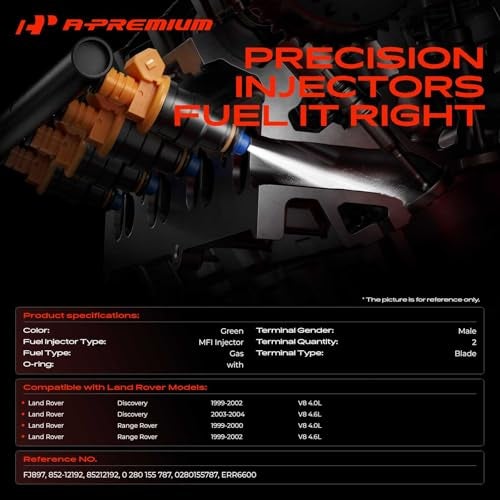 A-Premium APremium Fuel Injectors Compatible with Land Rover Range Rover 19992002 Discovery 19992004 V8 40L 46L Gas Set of 8 Replace 0280155787 - Image 3