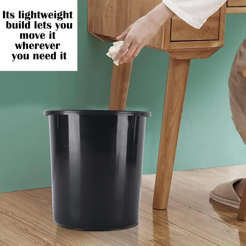 Kuber Industries Pack of 2 OpenTop 5 Liters Dustbin for Bedroom Bathroom Kitchen Durable Portable Garbage Bin for Daily Household Use Dustbin for OfficeSmall Spaces Black - Image 4
