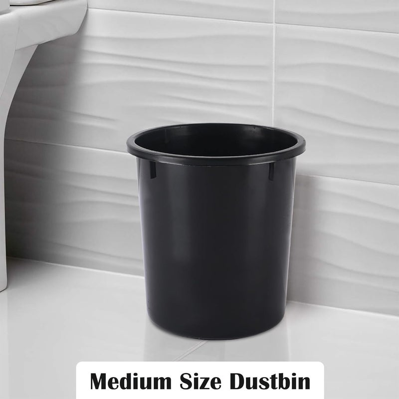 Kuber Industries Pack of 2 OpenTop 5 Liters Dustbin for Bedroom Bathroom Kitchen Durable Portable Garbage Bin for Daily Household Use Dustbin for OfficeSmall Spaces Black - Image 2