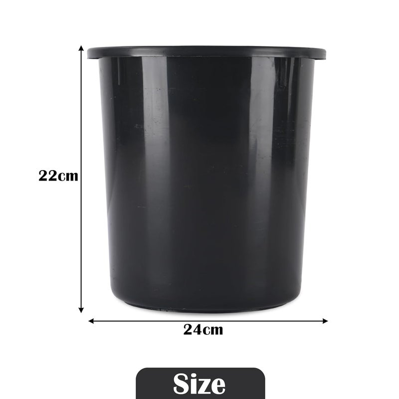 Kuber Industries Pack of 2 OpenTop 5 Liters Dustbin for Bedroom Bathroom Kitchen Durable Portable Garbage Bin for Daily Household Use Dustbin for OfficeSmall Spaces Black - Image 3
