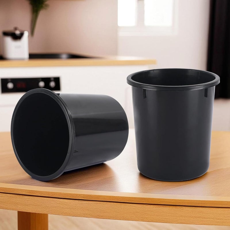 Kuber Industries Pack of 2 OpenTop 5 Liters Dustbin for Bedroom Bathroom Kitchen Durable Portable Garbage Bin for Daily Household Use Dustbin for OfficeSmall Spaces Black - Image 1