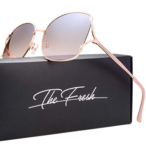 The Fresh Classic Crystal Elegant Women Beauty Design Sunglasses Gift Box (L142-Gold, Brown/Pink) - Image 2