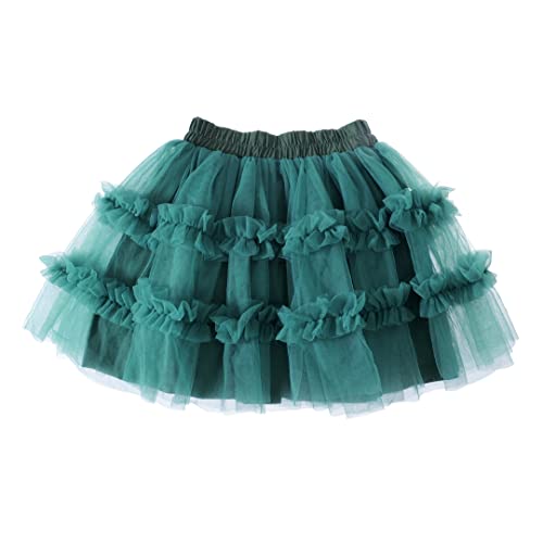 Ashken Toddler Baby Girl Tutu Tulle Layered Ruffle Skirt for Little Gig Girls 6 Months-10T Dark Green - Image 3