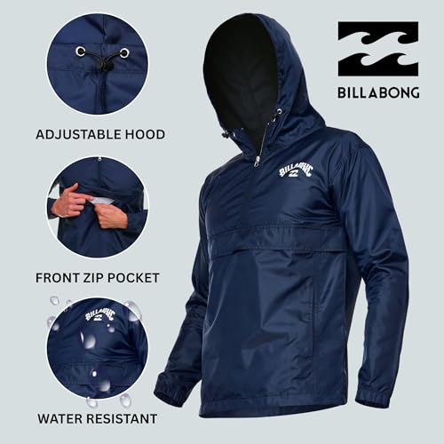 Billabong Big and Tall Rain Jacket - Hoodie Anorak Windbreaker Jacket for Men, Waterproof Water Resistant Raincoat - Image 5
