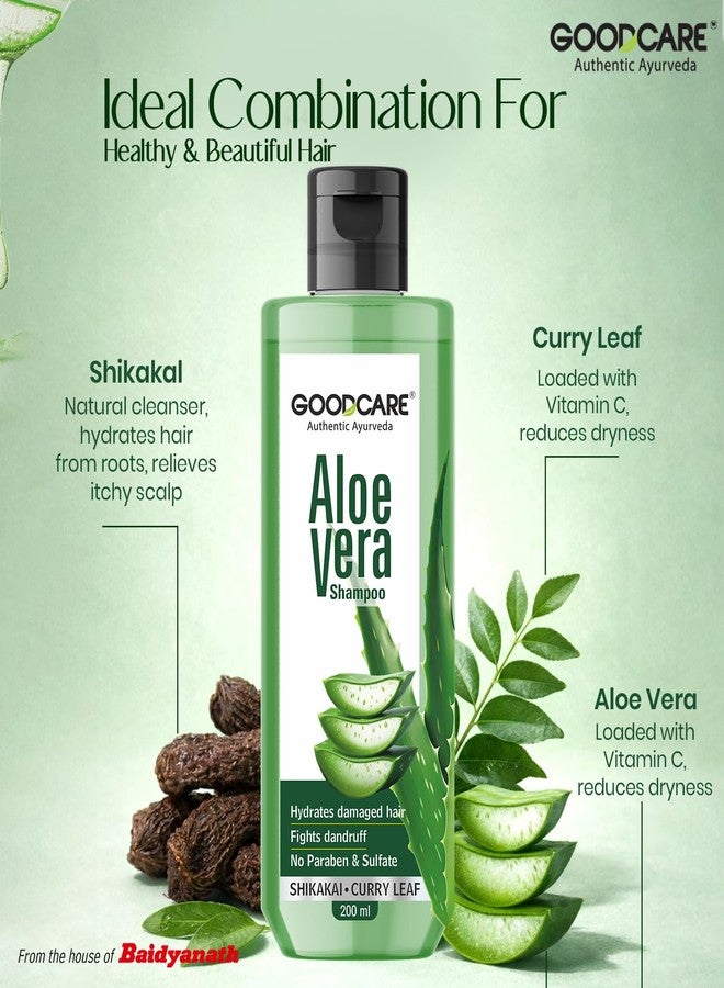 GOOD CARE Goodcare Aloe Vera Shampoo For Women and Men|Goodness Of Aloe Vera & Shikakai| For Smooth & Soft Hair| Sulphate and Paraben Free Nourishment 200ml| Suitable For All Hair Type - Image 4