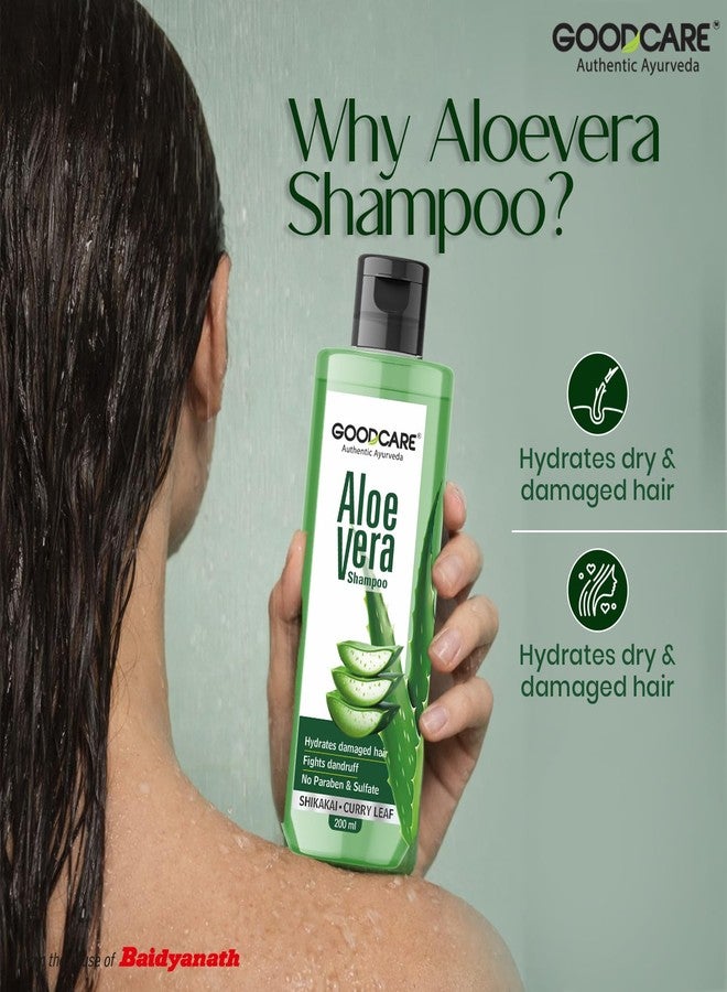 GOOD CARE Goodcare Aloe Vera Shampoo For Women and Men|Goodness Of Aloe Vera & Shikakai| For Smooth & Soft Hair| Sulphate and Paraben Free Nourishment 200ml| Suitable For All Hair Type - Image 3