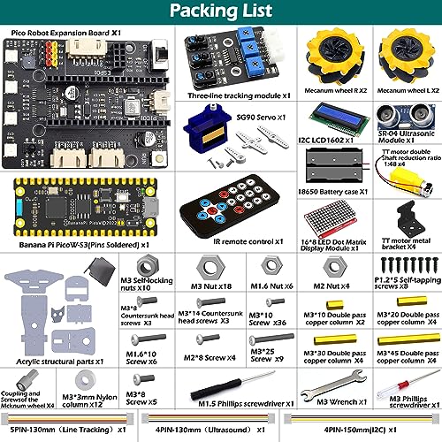 Adeept 4WD Robot Kit OmniDirectional Mecanum Wheels Car for ESP32S3 Banana Pi PicoWS3 DIY STEM Remote Educational Robotic with LCD1602 Display Python Code PDF Tutorials - Image 5