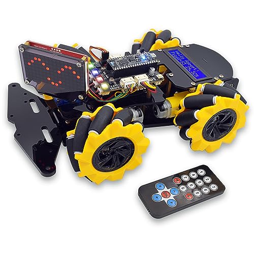 Adeept 4WD Robot Kit OmniDirectional Mecanum Wheels Car for ESP32S3 Banana Pi PicoWS3 DIY STEM Remote Educational Robotic with LCD1602 Display Python Code PDF Tutorials - Image 1