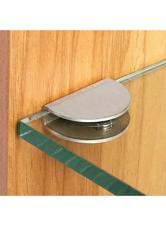 4pcs Silvery Half Circle Clips for Shower Glass Clamp 4-8mm B - Image 1