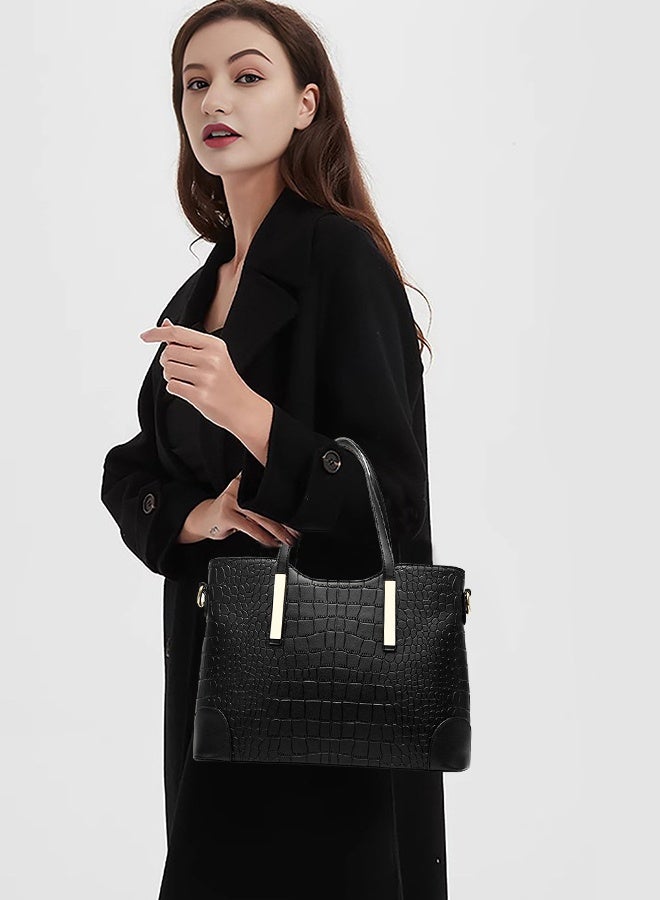 DUNISO 2 قطع المرأة المحافظ وحقائب اليد الأنيقة مجموعة حقيبة الكتف السيدات مصمم حقيبة رسول حمل حقيبة حقيبة كروسبودي للتسوق العمل - Image 2