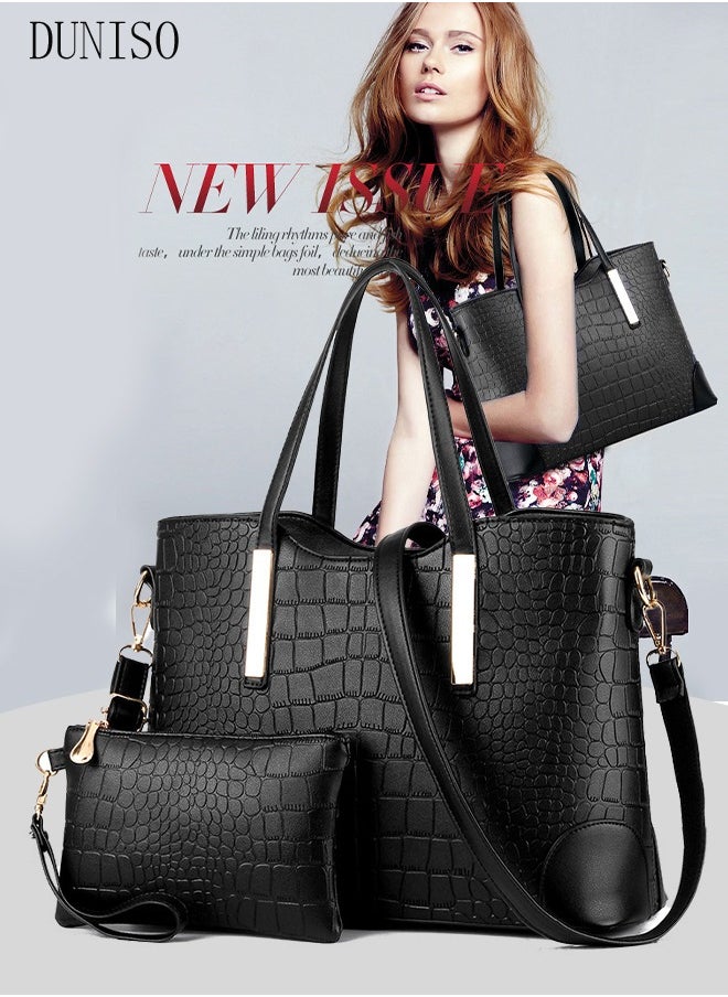 DUNISO - 2PCS Women's Elegant Purses and Handbags Set Shoulder Bag Ladies Designer Satchel Messenger Tote Bag Crossbody Bag for Shopping Working - Image 1