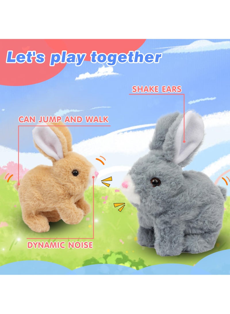السيد باندا الكترونية تفاعلية للحيوانات الاليفة من هوبينج رابيت مع اصوات وحركات، اذنين متذبذبة واذنين وانف، هدايا للاطفال في اعياد الميلاد، رمادي، 7 انش - Image 5