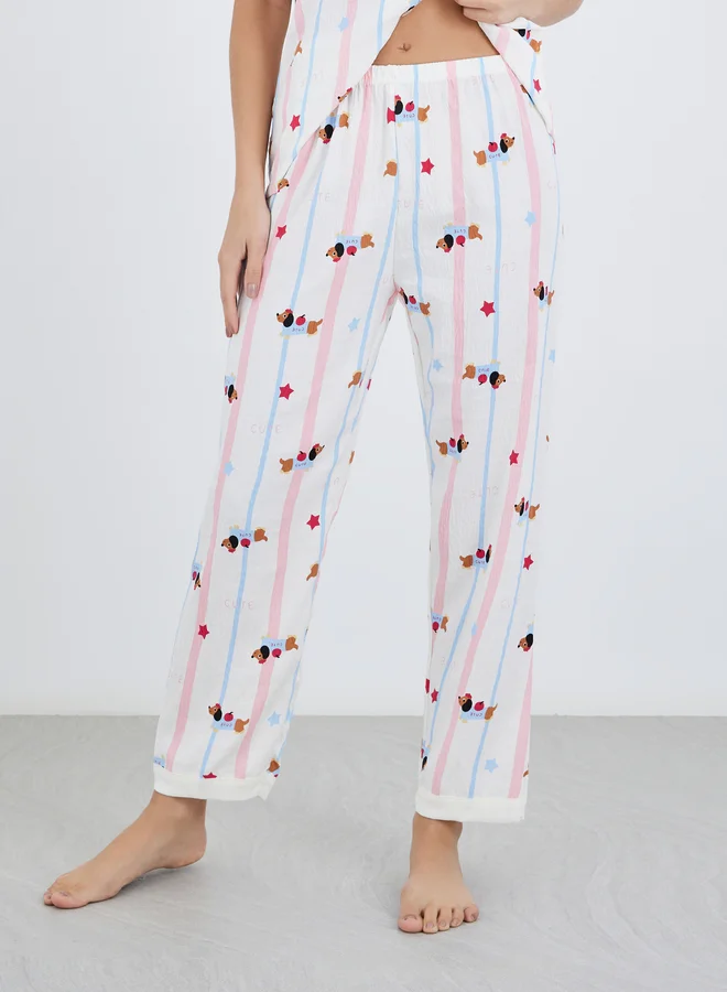 Take Two Take Two Pack of 3 - Peppy Pattern Cotton Shirt, Pants and Shorts