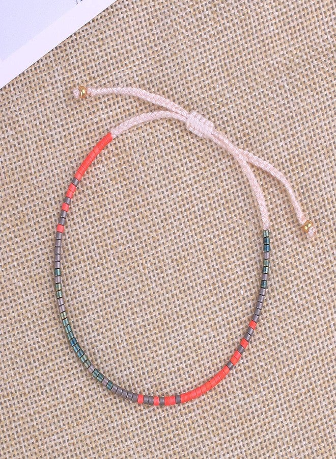 KELITCH Boho Red Crystal Shell Beaded Friendship Bracelets Handmade Strand Bracelet Bangles Jewelry D - Image 5
