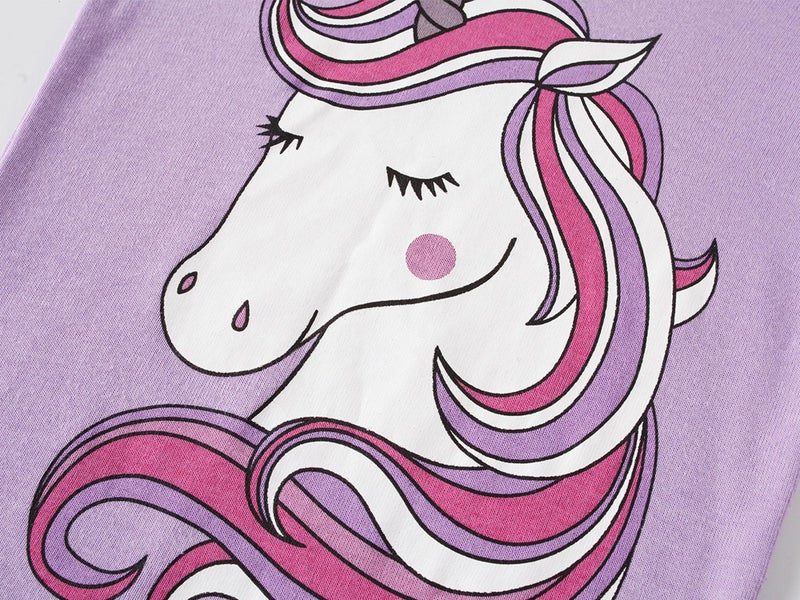 Dolphin Fish Girls Pajamas 100% Cotton Toddler Pjs Clothes Long Sleeve Kid Pjs Sleepwear Sets Size 8 Purple - Image 3