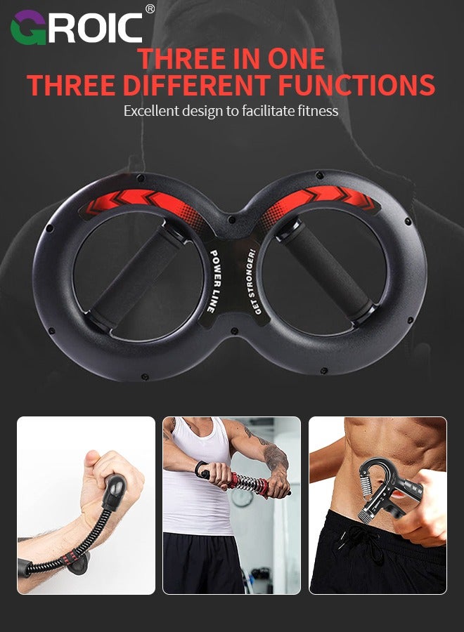 GROIC Wrist Grip Strength Trainer, Spinning Burn Muscle Training, Gym Multifunctional Hand and Forearm Trainer, Gripper Exerciser Strengthener for Arm and Full Body Muscle Training - Image 2