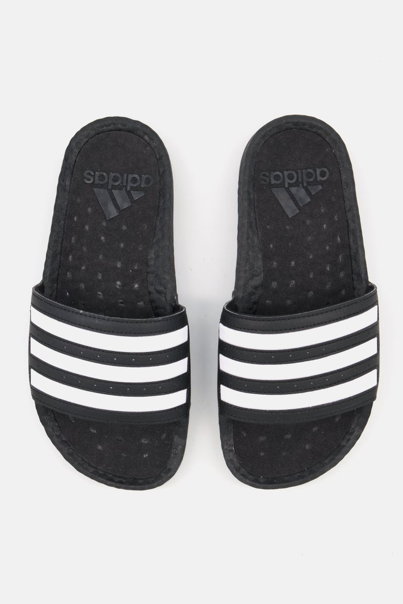 Adidas Kids Boy Slide Brand Stripe Slippers, Black  - Image 2