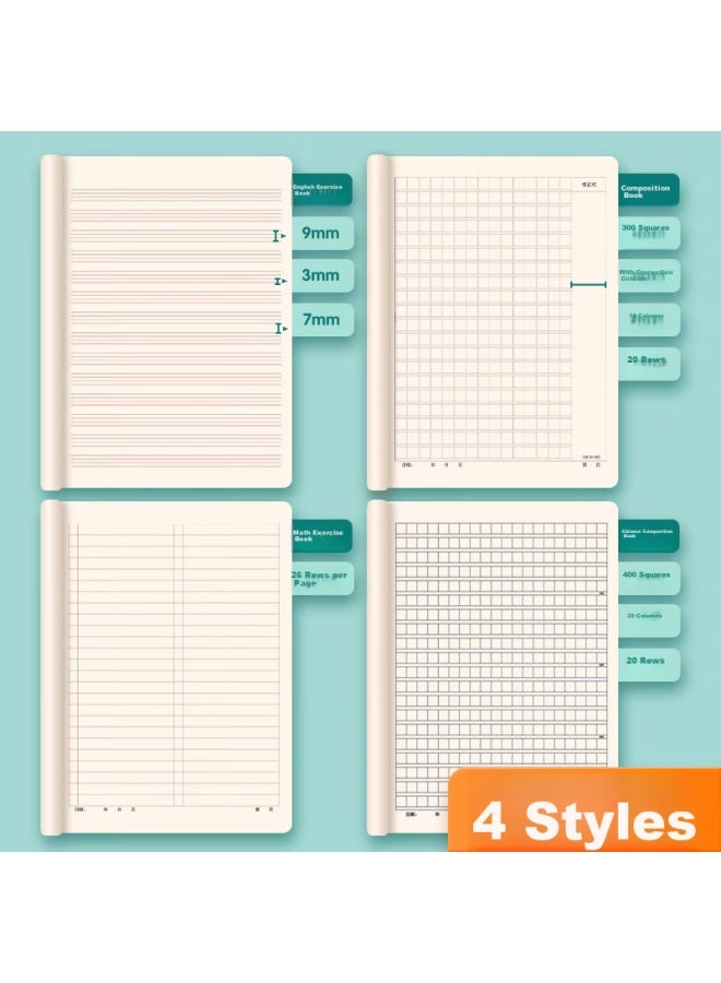 ام اند جي M&g Stationery 16k دفتر تمارين اللغة الصينية 400 شبكة 30 ورقة دفتر مخيط دفتر تدريب ورق كرافت دفتر ممارسة لطلاب المدارس الإعدادية 5 كتب Hapy0483 - Image 4