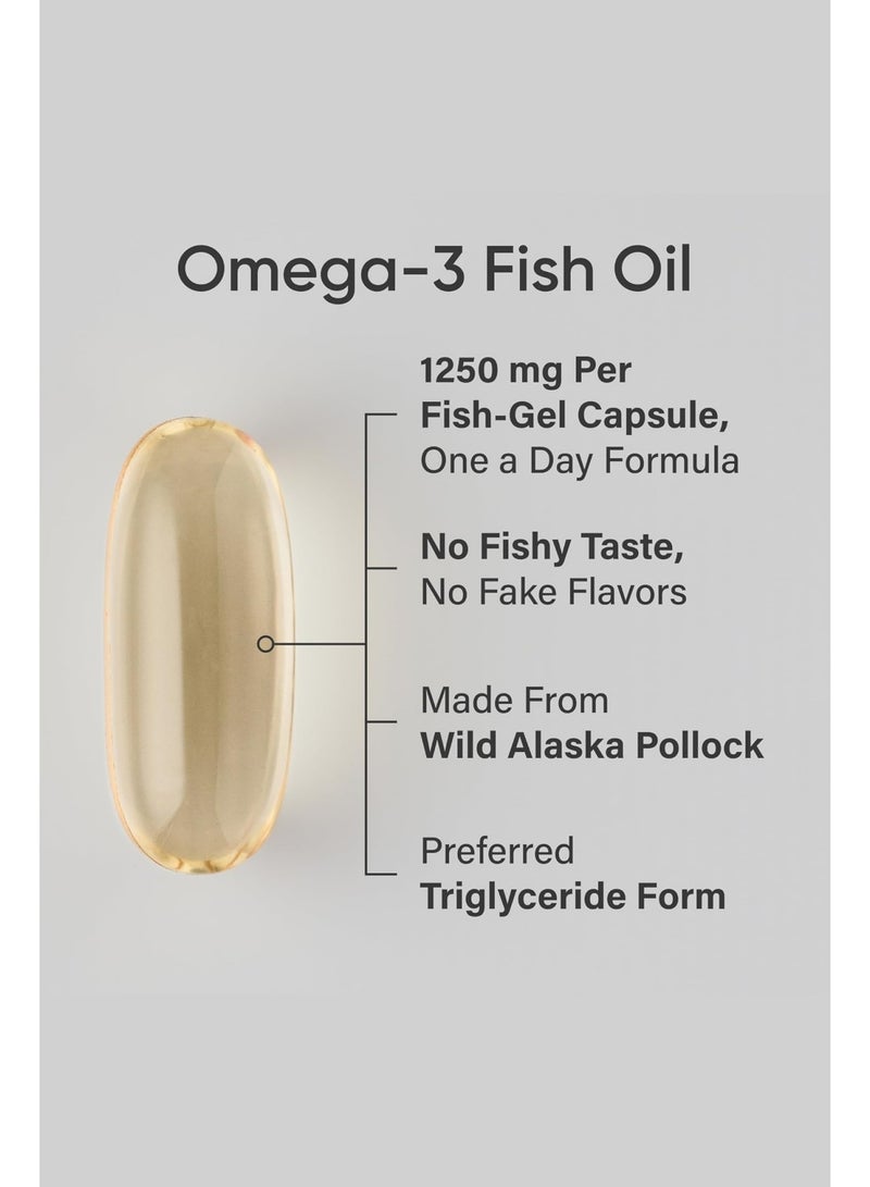 Wins Town Omega-3 triple Strength 1250 Mg Made with ALASKAOMEGA with Triglyceride EPA & DHA | Heart, Brain & Joint Support | IFOS 5 Star Certified, Non-GMO & Gluten Free - 90 Softgels - Image 2