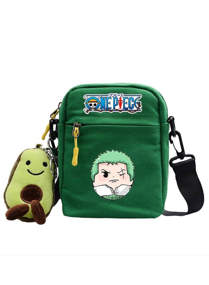 KUYING Anime One Piece Luffy Skew Straddle Bag Small Square Bag One Shoulder Backpack 