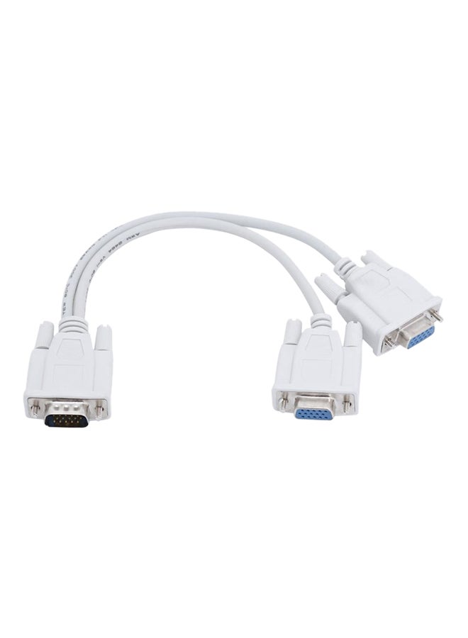 15 Cm Vga Y Cable White Head