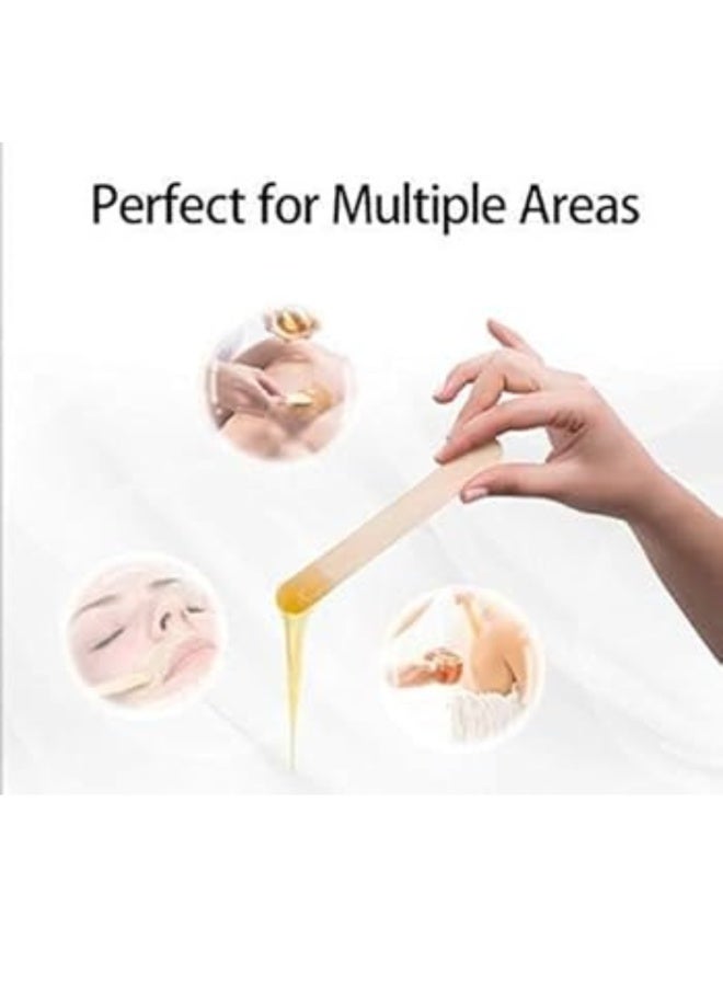ماكس كير أعواد شمع خشبية – 500 قطعة (5 علب × 100) | أعواد صغيرة لتطبيق الشمع للحواجبMAX CARE Wooden Waxing Sticks – 500 Pcs (5 Boxes of 100) | Small Wax Applicator Stick والأنف وإزالة الشعر | ملاعق خشبية للاستخدام المنزلي والصالونات - Image 3