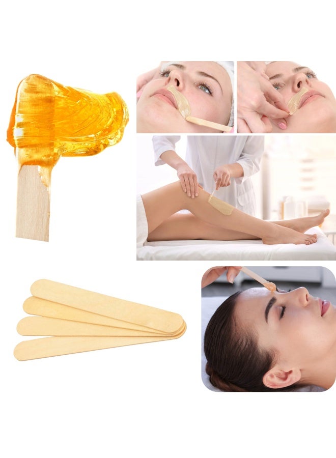 ماكس كير أعواد شمع خشبية – 500 قطعة (5 علب × 100) | أعواد صغيرة لتطبيق الشمع للحواجبMAX CARE Wooden Waxing Sticks – 500 Pcs (5 Boxes of 100) | Small Wax Applicator Stick والأنف وإزالة الشعر | ملاعق خشبية للاستخدام المنزلي والصالونات - Image 1