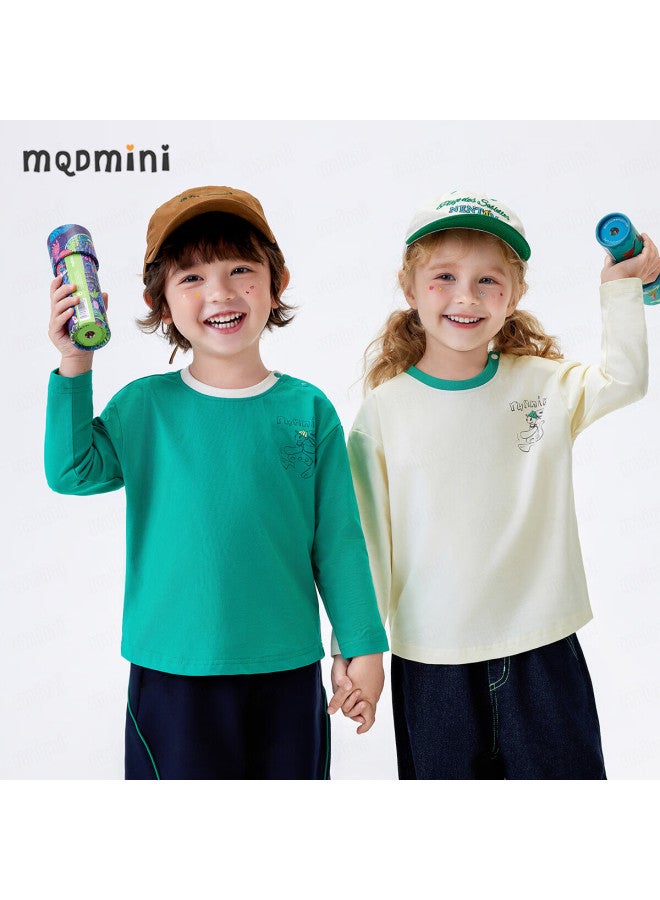 Mqdmini Girls' Long-sleeve T-shirt, 5a Antibacterial Children's Striped T-shirt, Undershirt For Young Kids, Rabbit A Version - Image 1
