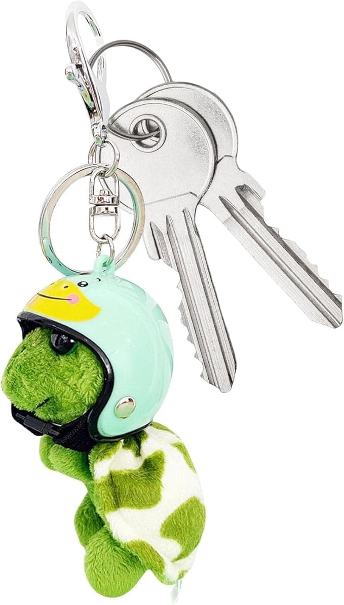 Dwuww Green Plush Turtle Keychain, Funny Pendant Plush Doll Portable for Wallet Tote Bag Belt Phone, Car Keychains and Charms - Image 1