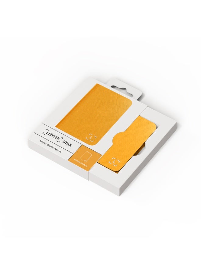 Ledger Stax Magnet Folio Case | Secure & Protective Storage Case for Stax Hardware Wallet, Magnetic Shell Design, Anti-Scratch, Slim and Lightweight - Orange Bitcoin - Image 5
