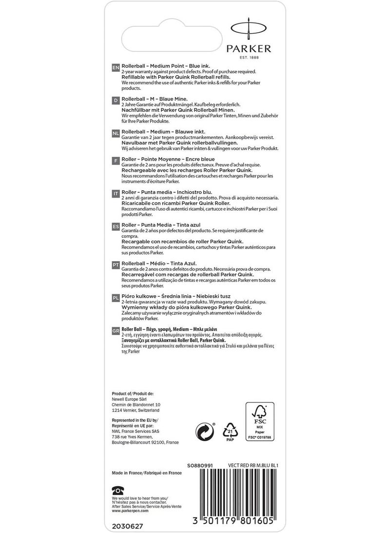 PARKER Vector Standard Rollerball Red Pen| Ink Refill | 5655 - Image 5