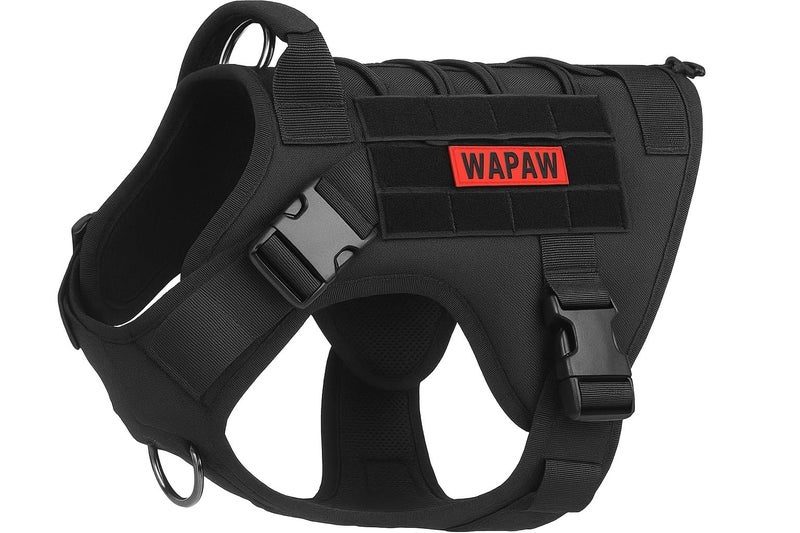 WapaW Tactical Dog Harness No-Pull Pet Harness Adjustable Outdoor Pet Vest Military Standard Material Vest for Dogs Easy Control Dog Belt for Medium Large Dogs (Medium, Tactical Black) - Image 1