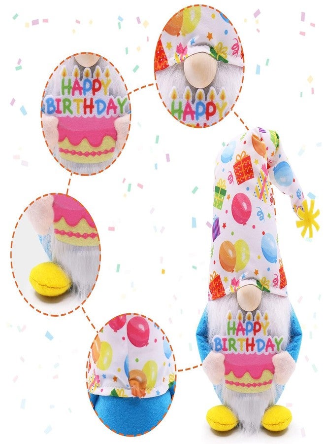 Eysinyge Birthday Gnome Plush, Holding Cake, Party Decoration, 13 inches Handmade Gnomes for Birthday Gifts, Cute Gnome forTiered Tray Decor - Image 3