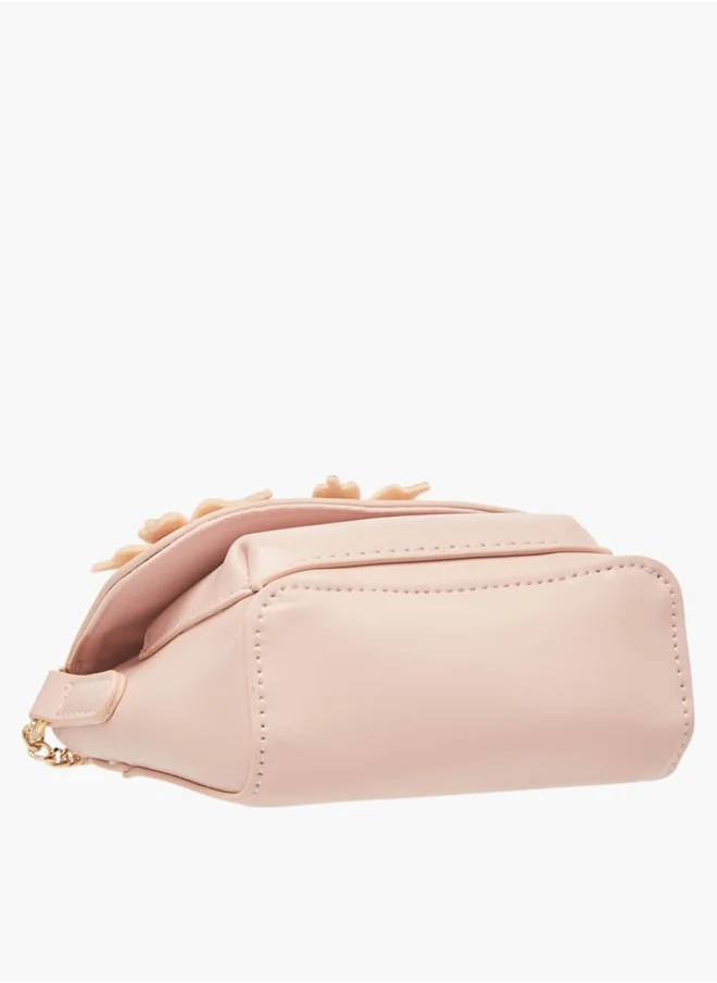 Flora Bella By Shoexpress Girls Butterfly Embellished Crossbody Bag With Chain Strap And Button Closure Ramadan Collection