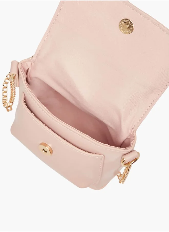 Flora Bella By Shoexpress Girls Butterfly Embellished Crossbody Bag With Chain Strap And Button Closure Ramadan Collection