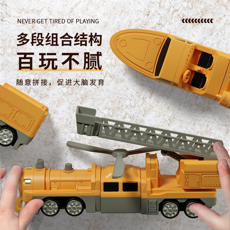 Explosions Children'S Varied Magnetic Engineering Vehicle Deformation Excavator Assembled Robot King Kong Toy Boy 3 Years Old - Image 3