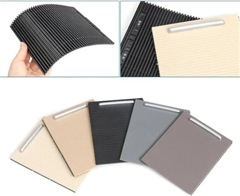 QASULER Car Center Console Curtain - Light Beige - Image 3