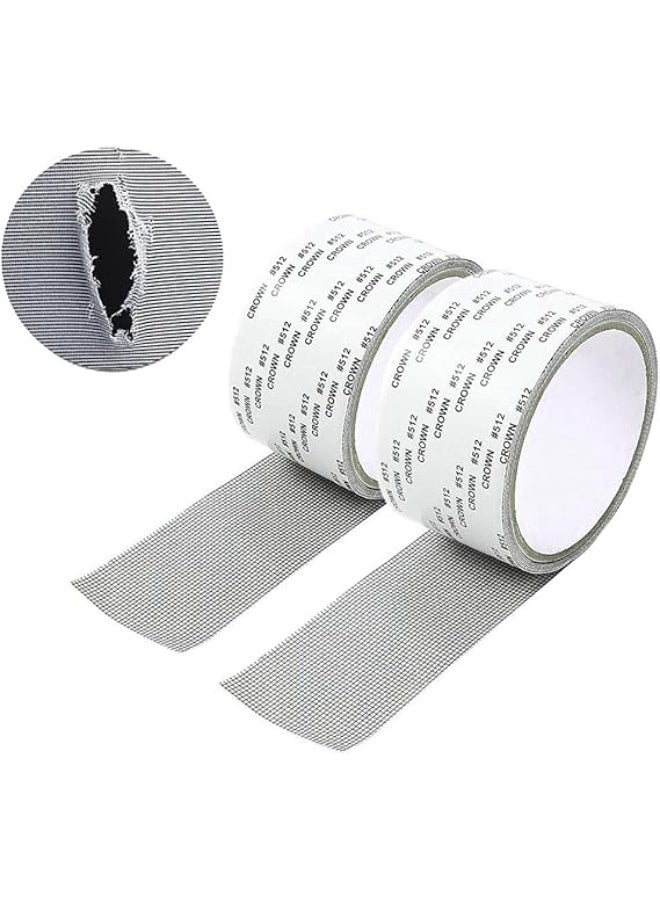 شريط إصلاح الشاشة، 2 لفافة شريط لاصق لشاشة الحشرات للنوافذ والأبواب، شريط إصلاح الشاشة، مع ختم لاصق قوي مقاوم للماء - Image 1