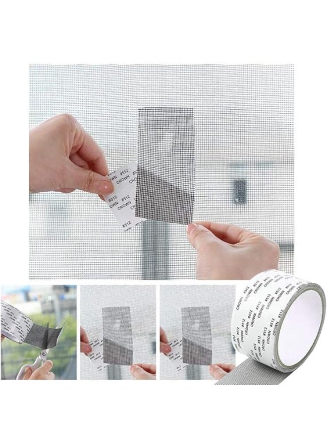 شريط إصلاح الشاشة، 2 لفافة شريط لاصق لشاشة الحشرات للنوافذ والأبواب، شريط إصلاح الشاشة، مع ختم لاصق قوي مقاوم للماء - Image 3