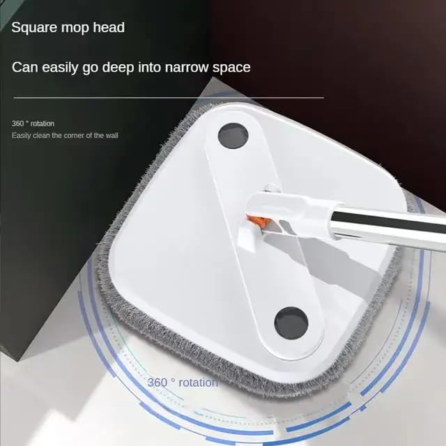 MIXEN Spin Mop and Bucket Set with 6 microfibra Replaceable Mop Pads with Self Separation Dirty and Clean Water System, Self Wringing 360° Rotating Square Mop-Head for Hardwood Tile Marble Floors - Image 3