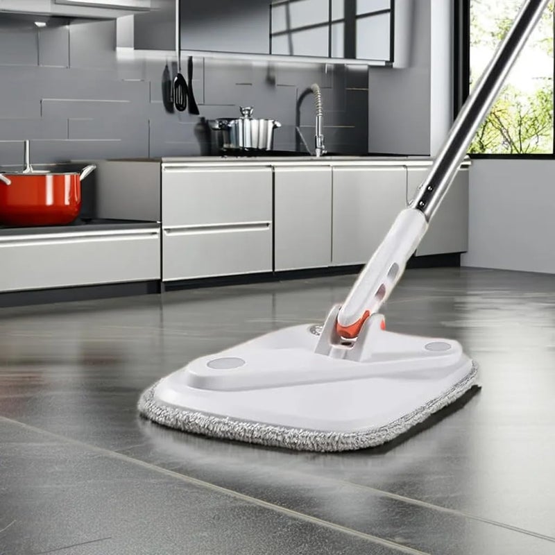 MIXEN Spin Mop and Bucket Set with 6 microfibra Replaceable Mop Pads with Self Separation Dirty and Clean Water System, Self Wringing 360° Rotating Square Mop-Head for Hardwood Tile Marble Floors - Image 2