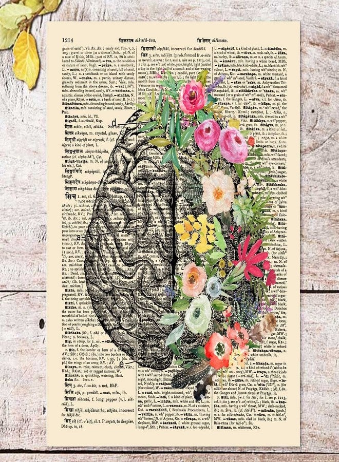 ZEARPT Floral Brain Anatomy Wall Art Poster, Vintage Botanical Cerebrum Print for Neurologist Psychologist Office Decor, Medical Student Gift, Anatomy Art Decor for Clinic Home, Unframed (8x10 Inch) - Image 2