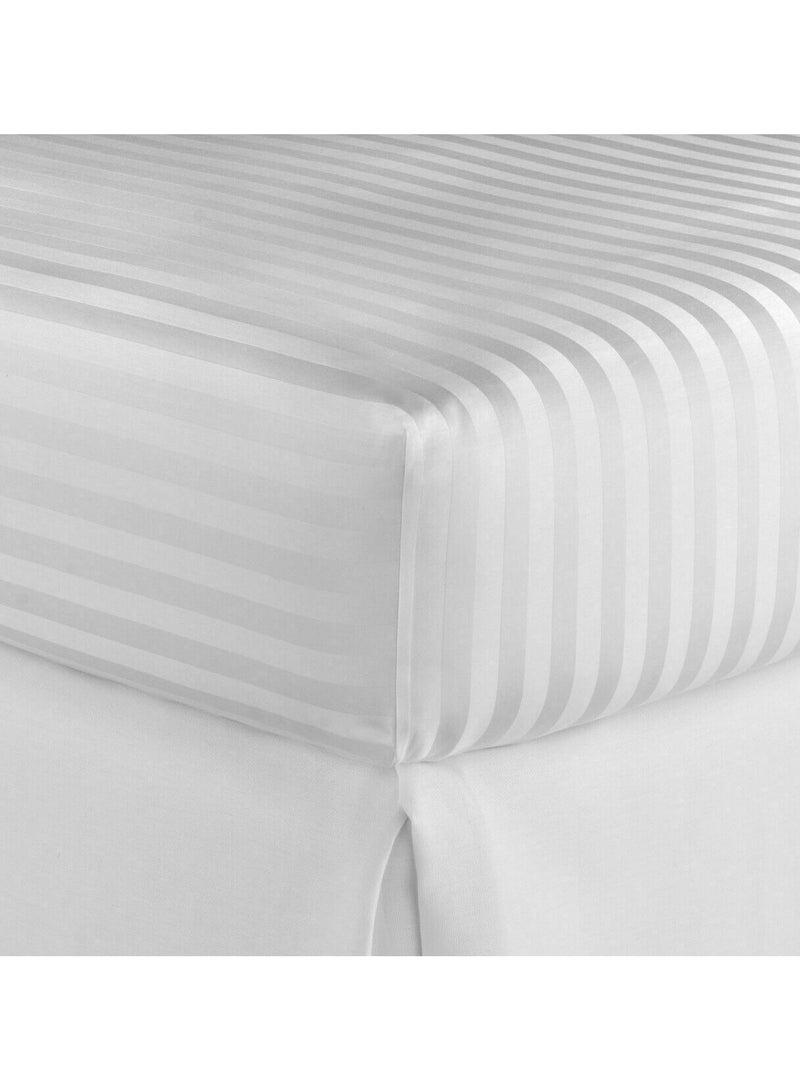 TW Premier Hotel Quality Brushed Microfiber Stripe Bedsheet Set – 1 Fitted Bed Sheet with 2 Oxford Pillow Cases 50x75+5cm | Super Soft Breathable Stripe Fabric - Image 5