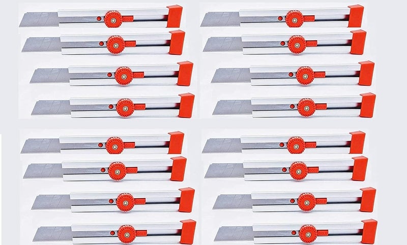 Definite قاطع ألمنيوم معدني ثقيل غير قابل للكسر 18 مم للمصنع والمنزل والمكتب (شفرات قابلة للاستبدال) (عبوة من 16 قاطع) - Image 1