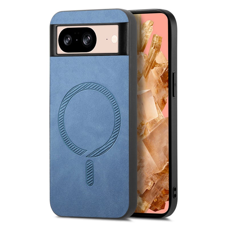 HuHa Case Cover For Google Pixel 9 / 9 Pro Retro Magsafe Magnetic PU Back Cover Phone Case(Blue) - Image 1