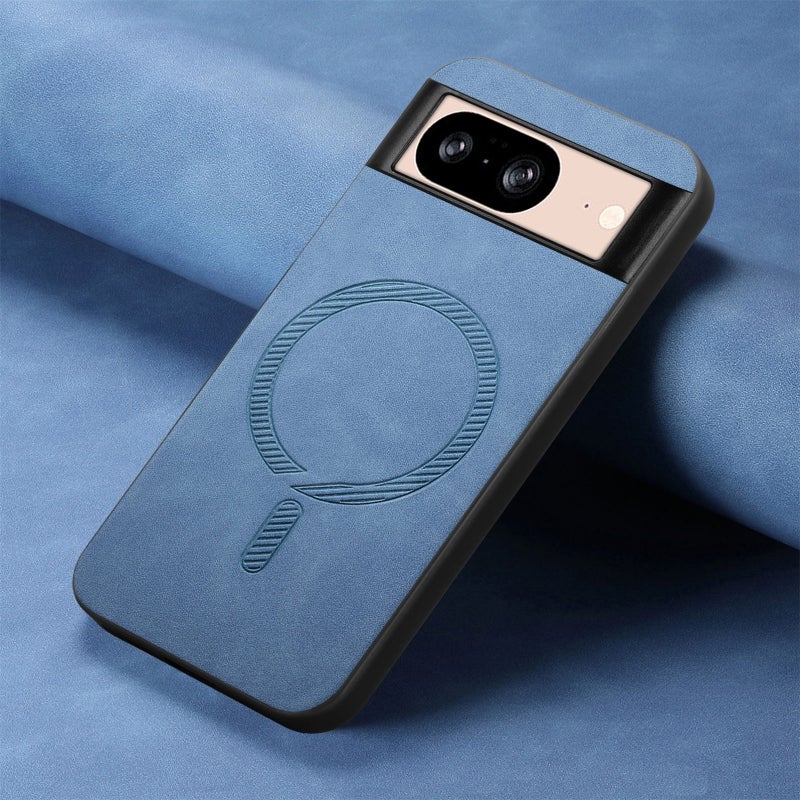 HuHa Case Cover For Google Pixel 9 / 9 Pro Retro Magsafe Magnetic PU Back Cover Phone Case(Blue) - Image 2