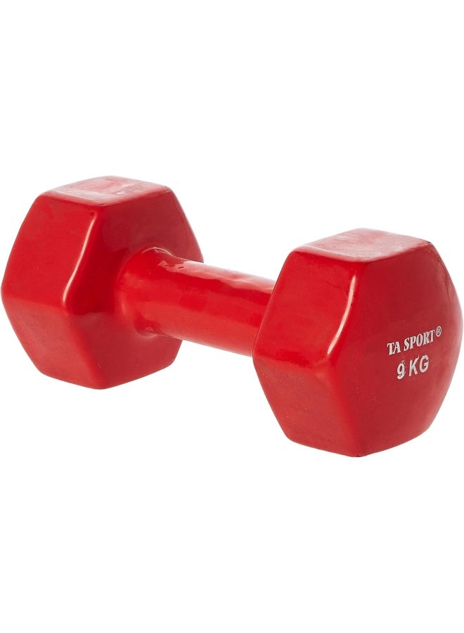 TA SPORT TA Sport Vinyl Dumbbell, Red, 9 Kg, ���KZ22-RED  - Image 1