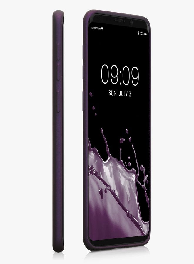 كي دابليو موبايل جراب kwmobile متوافق مع سامسونج جالاكسي S9 - غطاء سيليكون TPU معدني ناعم ونحيف - لون توتي معدني - Image 4